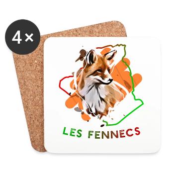 Les fennecs - Dessous de verre (lot de 4) - blanc - Devant