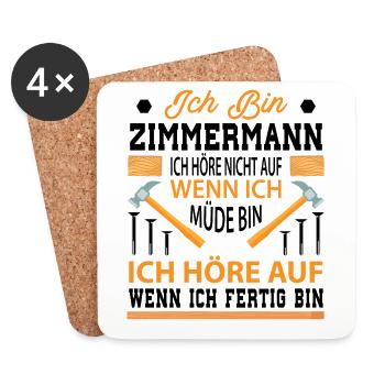 Zimmerer Lustig - Untersetzer (4er-Set) - Weiß - Vorne