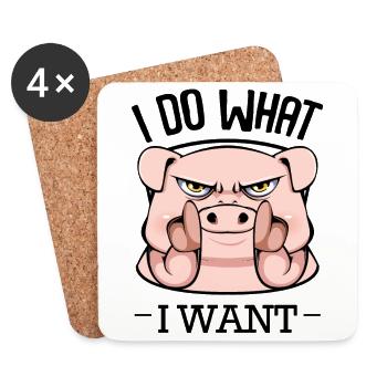 Pig - Coasters (set of 4) - white - Front