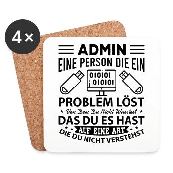 Administrator Admin - Untersetzer (4er-Set) - Weiß - Vorne