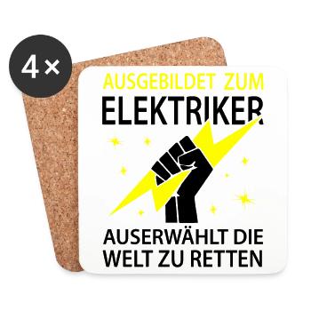 Elektriker Lehrling Meister - Untersetzer (4er-Set) - Weiß - Vorne