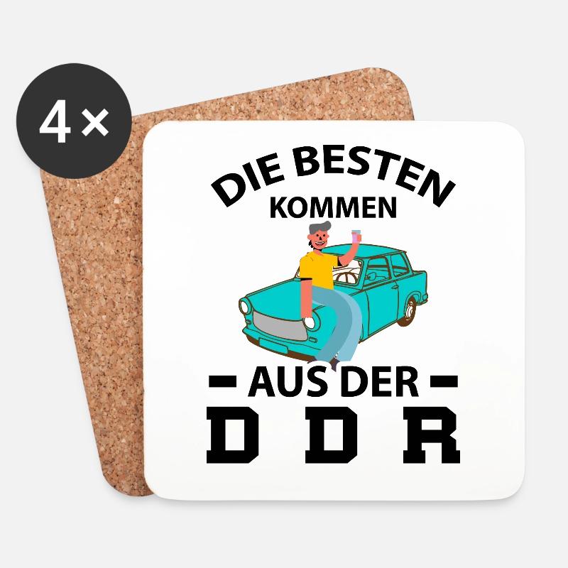 Die Besten Kommen Aus Der DDR - Untersetzer (4er-Set) - Weiß