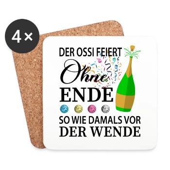 DDR Ossi - Untersetzer (4er-Set) - Weiß - Vorne