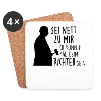 Zukünftiger Richter - Untersetzer (4er-Set) - Weiß - Vorne