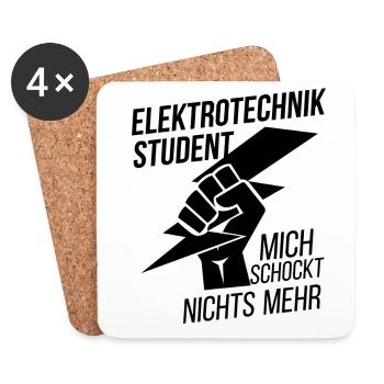 Elektrotechnik Student - Untersetzer (4er-Set) - Weiß - Vorne