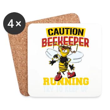 Attention beekeepers - Coasters (set of 4) - white - Front