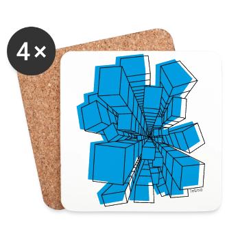 3D building - Coasters (set of 4) - white - Front