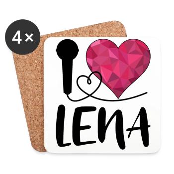 J'aime Lena J'aime Lena - Dessous de verre (lot de 4) - blanc - Devant