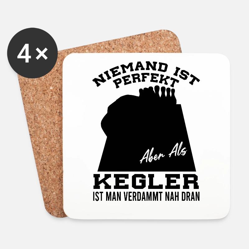 Kegel Spruch - Untersetzer (4er-Set) - Weiß