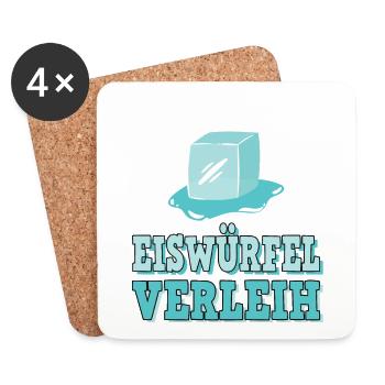 Lustiger Eiswürfel Verleih Eis Vermietung - Untersetzer (4er-Set) - Weiß - Vorne