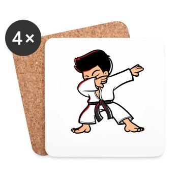 Karate Taekwondo Dabbing Junge Lustig Dab - Coasters (set of 4) - white - Front