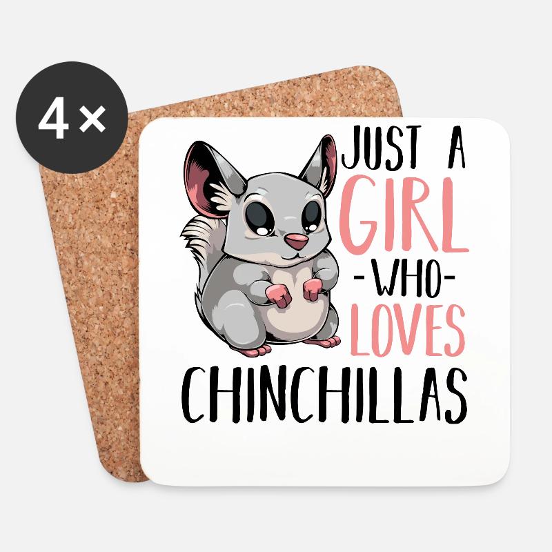 Chinchilla - Untersetzer (4er-Set) - Weiß