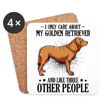 Golden retriever - Dessous de verre (lot de 4) - blanc - Devant