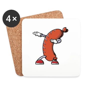 Bratwurst Sausage Sausages Red Hot Dog - Coasters (set of 4) - white - Front