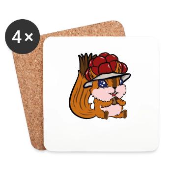 Bollenhut Black Forest Squirrel Squirrel - Coasters (set of 4) - white - Front