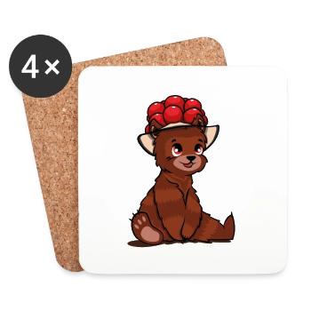 Bollenhut Black Forest Bear Brown Bear Bear - Coasters (set of 4) - white - Front