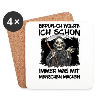 Sensenmann - Untersetzer (4er-Set) - Weiß - Vorne