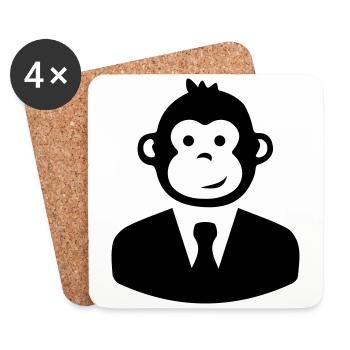 costume de singe - Dessous de verre (lot de 4) - blanc - Devant