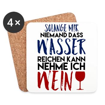 Wein Geschenk Frau - Untersetzer (4er-Set) - Weiß - Vorne