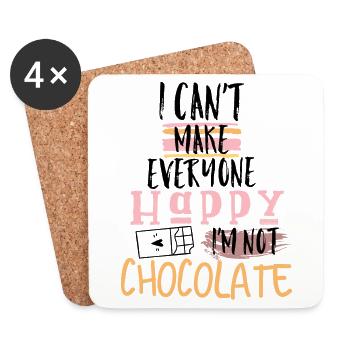Dire au chocolat - Dessous de verre (lot de 4) - blanc - Devant