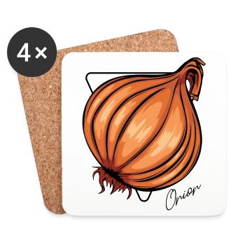 Onion onions - Coasters (set of 4) - white - Front