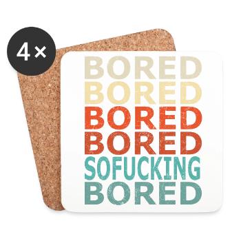 Mightily Bored (Distressed) - Coasters (set of 4) - white - Front