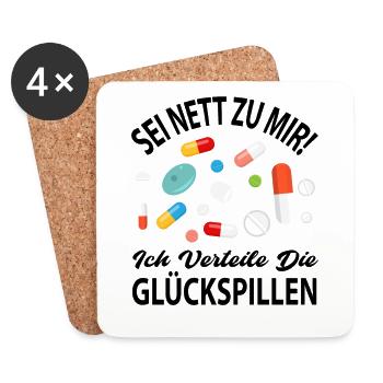 Arzt Ärztin Lustiges Geschenk - Untersetzer (4er-Set) - Weiß - Vorne