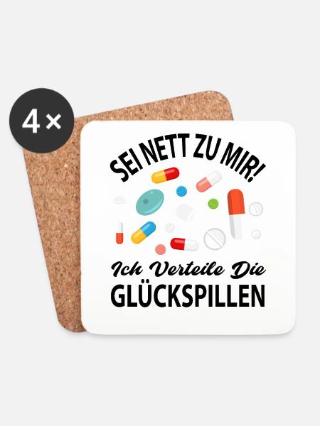 Arzt Ärztin Lustiges Geschenk - Untersetzer (4er-Set) - Weiß