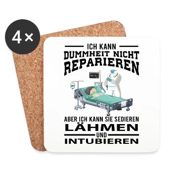 Spruch für Arzt - Untersetzer (4er-Set) - Weiß - Vorne
