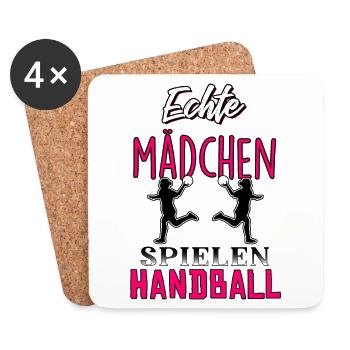 Echte Mädchen spielen Handball - Untersetzer (4er-Set) - Weiß - Vorne