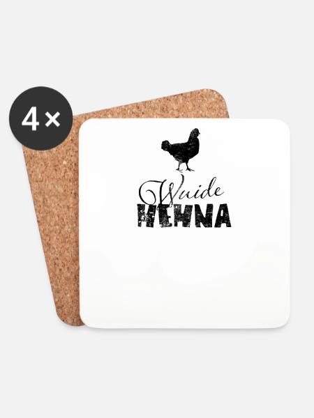 Wuide Hehna - Bayrischer Kosename - Bavarian Henna - Untersetzer (4er-Set) - Weiß