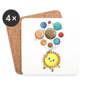 Planète ensoleillée Soleil Ballons - Dessous de verre (lot de 4) - blanc - Devant