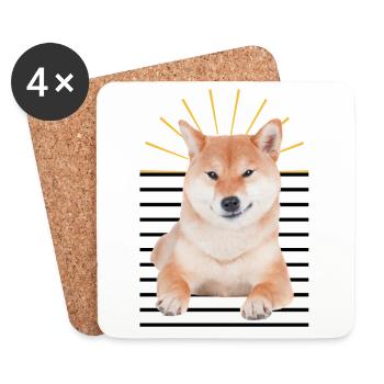 Cool Shiba Inu dog for dog lovers - Coasters (set of 4) - white - Front