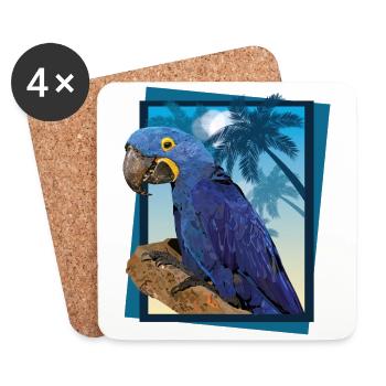 Hyacinth macaw - Coasters (set of 4) - white - Front