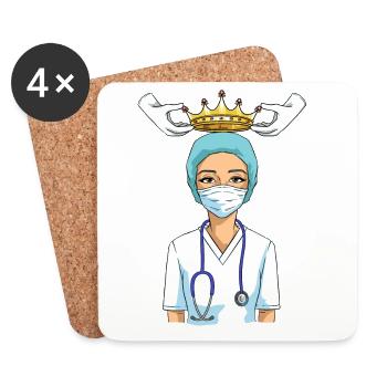 Nurse nurse crown queen nurse - Coasters (set of 4) - white - Front