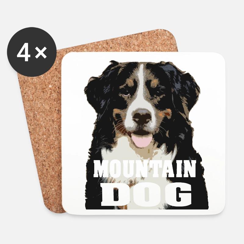 Berner Sennenhund - Untersetzer (4er-Set) - Weiß
