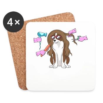 Coiffeur pour chiens Coiffeur pour chiens Coiffeur pour chiens Pet Gro - Dessous de verre (lot de 4) - blanc - Devant