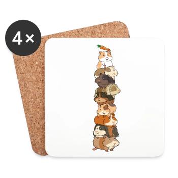 Guinea pig tower carrot feat pyramid - Coasters (set of 4) - white - Front