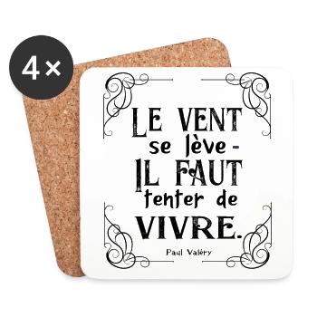 Le vent se lève... - Untersetzer (4er-Set) - Weiß - Vorne
