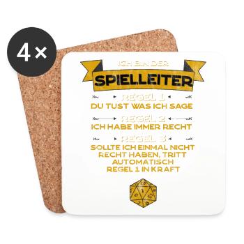 Ich bin der Spielleiter Regeln Pen And Paper RPG - Untersetzer (4er-Set) - Weiß - Vorne