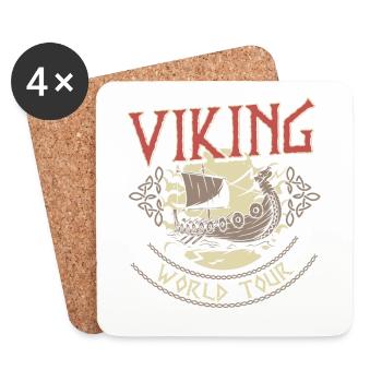 Viking World Tour Viking design pour un - Dessous de verre (lot de 4) - blanc - Devant