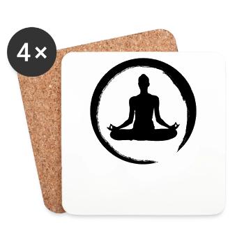 Zen Circle Buddhismus - Untersetzer (4er-Set) - Weiß - Vorne