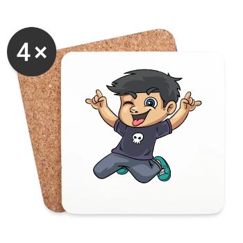 Rocking boy student school freshman design - Coasters (set of 4) - white - Front