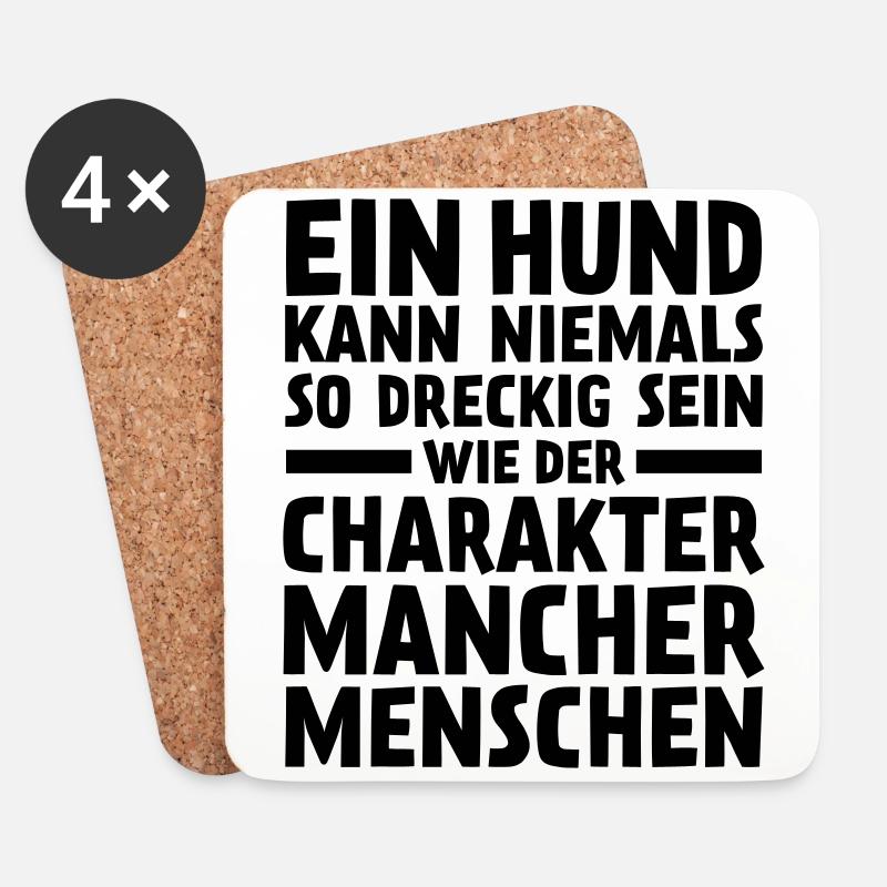Ein Hund kann niemals so dreckig sein - Untersetzer (4er-Set) - Weiß