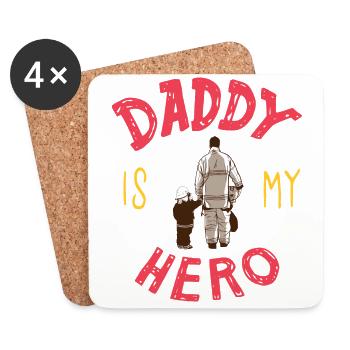Firefighter firefighter father gift son - Coasters (set of 4) - white - Front