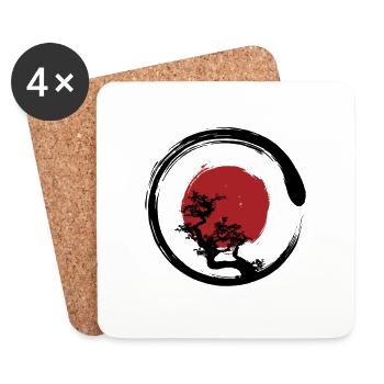 Cercle Zen Bonzai - Dessous de verre (lot de 4) - blanc - Devant