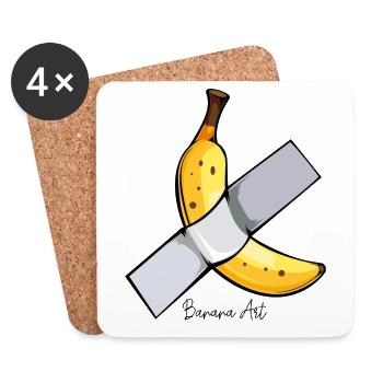 Bananes Fruit - Dessous de verre (lot de 4) - blanc - Devant