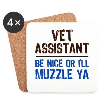 Veterinarian Gift Idea Vet Assistant Gift Be Nice - Coasters (set of 4) - white - Front
