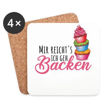Mir reichts ich geh backen - Untersetzer (4er-Set) - Weiß - Vorne