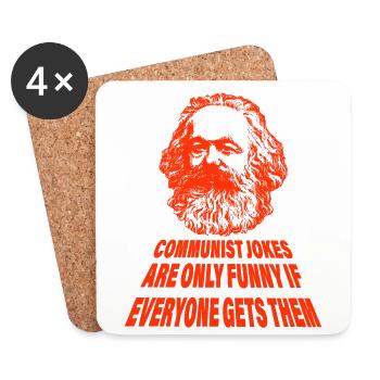 communist joke gift - Coasters (set of 4) - white - Front